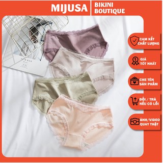 Quần Lót Nữ Cotton Sợi Tre Viền Ren Sexy Cao Cấp Kháng Khuẩn Ôm Dáng Siêu Đẹp QL10 - mijusa