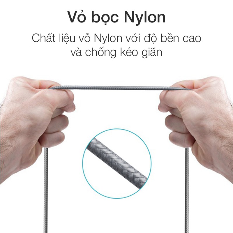 Cáp sạc nhanh micro USB Romoss CB05n bọc Nylon dài 1m / Sạc nhanh 2A