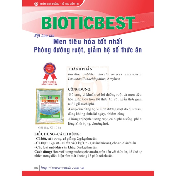 MEN TIÊU HÓA BIOTICBEST  GIÚP RUỘT TO, PHÂN DÀI VÀ KHÔNG BỊ ĐỨT KHÚC. NGỪA BỆNH PHÂN TRẮNG [ MUA 5 TẶNG 1] [SANDO]