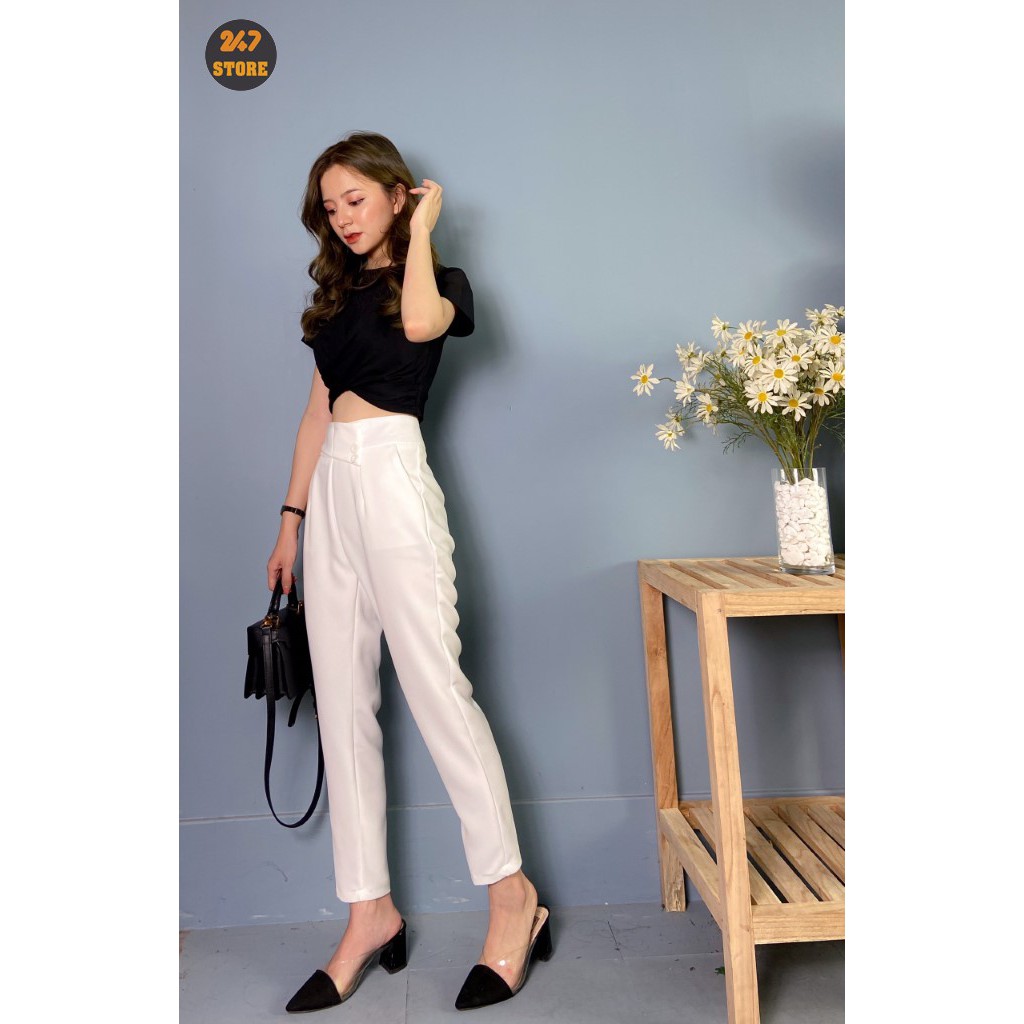 Quần tây công sở khóa sườn phối hai cúc 247 STORE Q805