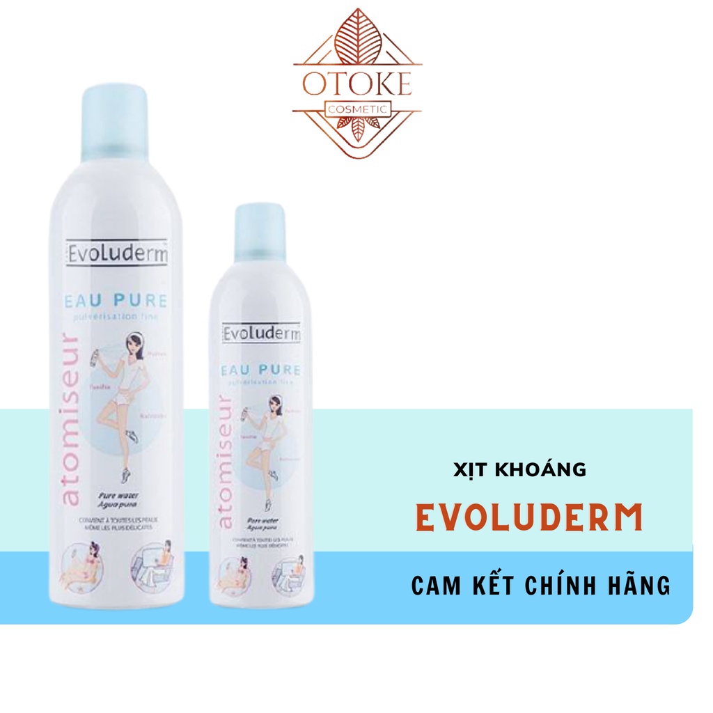 Xịt khoáng cấp ẩm làm dịu da Evoluderm 400ml chính hãng