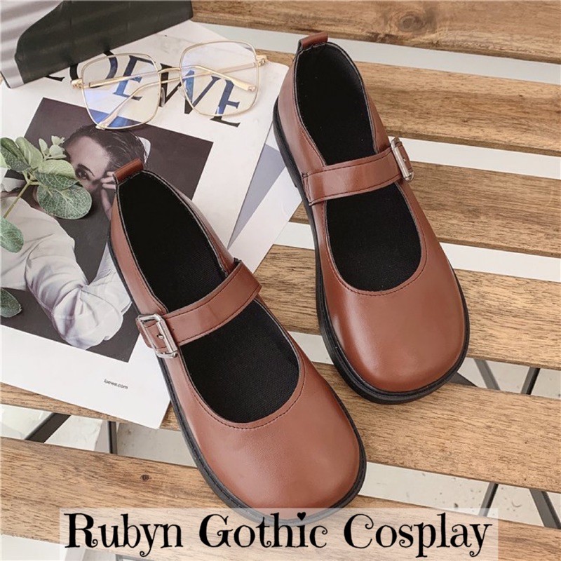 [Sẵn]  Giày Búp Bê Lolita Màu Trơn Đơn Giản Dễ Thương ( Size 35 - 40 )