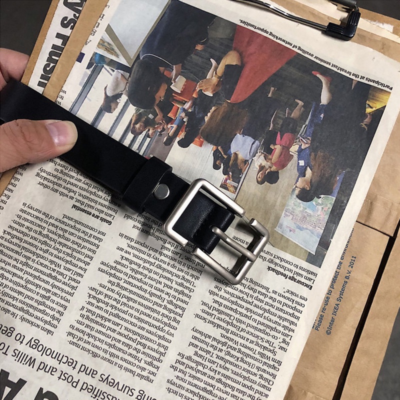 Thắt Lưng Màu Đen Phong Cách hip hop Đơn Giản Cổ Điển Dành Cho Nam Nữ