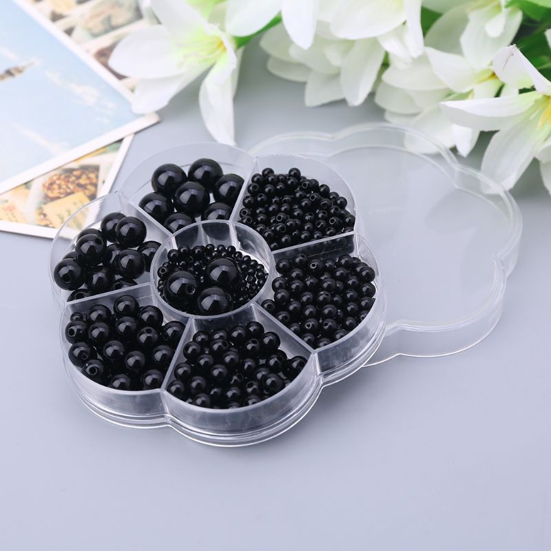 Hộp 612 Mắt Nhựa Màu Đen Kích Thước 3-12mm Dùng Làm Búp Bê / Thú Nhồi Bông