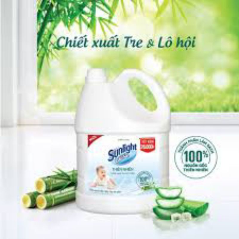 Nước lau sàn Sunlight Hương Hoa Thiên Nhiên, Sạch Dịu nhẹ - An toàn cho Da từ tre và lô hội , can 3.6kg