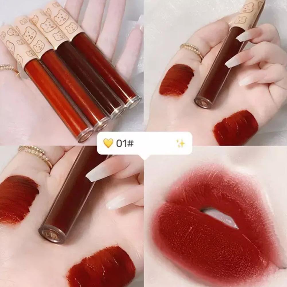 Set 4 Son Kem Lì Mịn Mượt Như Nhung Không Bết Dính Và Không Khô Môi 4 Màu Tùy Chọn I3K3