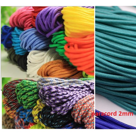 10-30met Dây dù paracord size 2mm (mẫu xịn) đan vòng tay sinh tồn