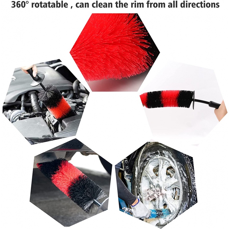 Set 12 chổi vệ sinh xe hơi tay cầm dài tiện dụng