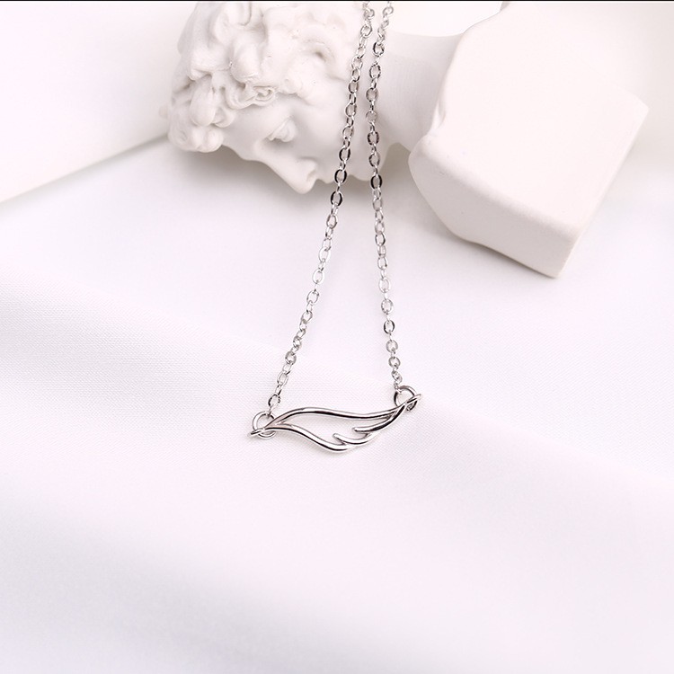 Dây chuyền mạ bạc 925 mặt cánh thiên thần thanh mảnh sang trọng cao cấp trang sức bạc CINLA DC011