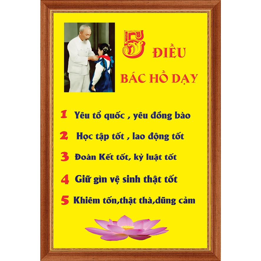 Tranh Bác Hồ và 5 Điều Bác Bác Hồ Dạy, Tranh bàn Thờ.
