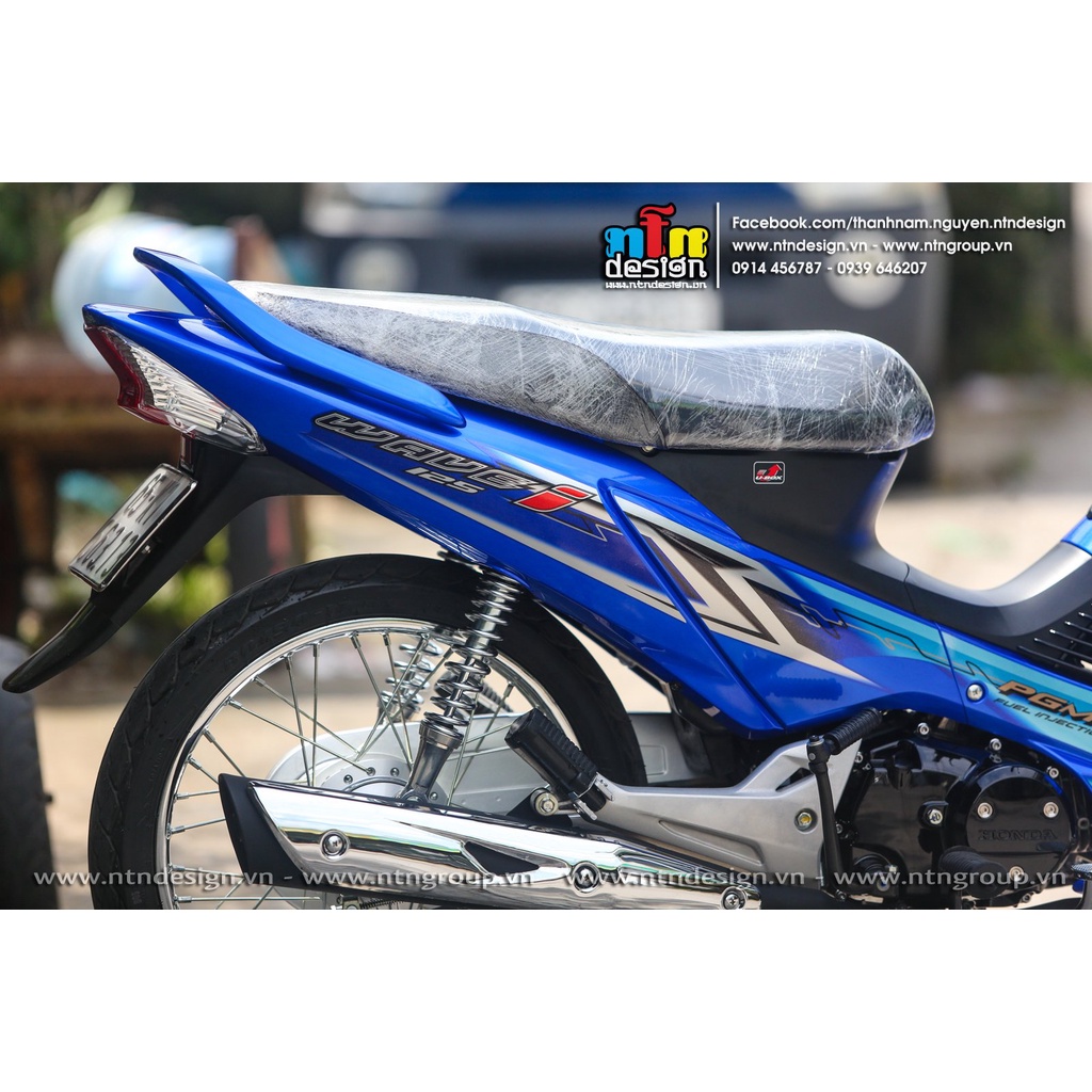 Tem rời Wave 125i xanh trắng đen
