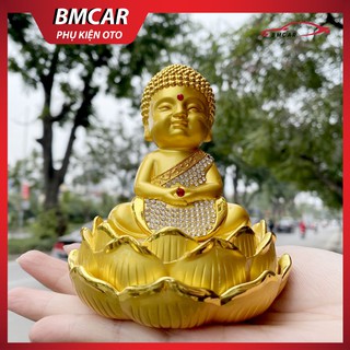 Tượng Phật Như Lai Ngự Đài Sen Mạ Đồng Để Taplo Kèm Nước Hoa Tạo Mùi Hương, Mang Lại Tài Lộc Bình An May Mắn