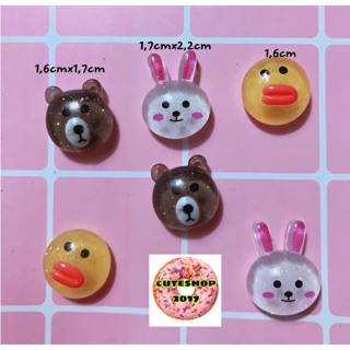 charm mặt gấu thỏ vịt- nguyên liệu làm slime