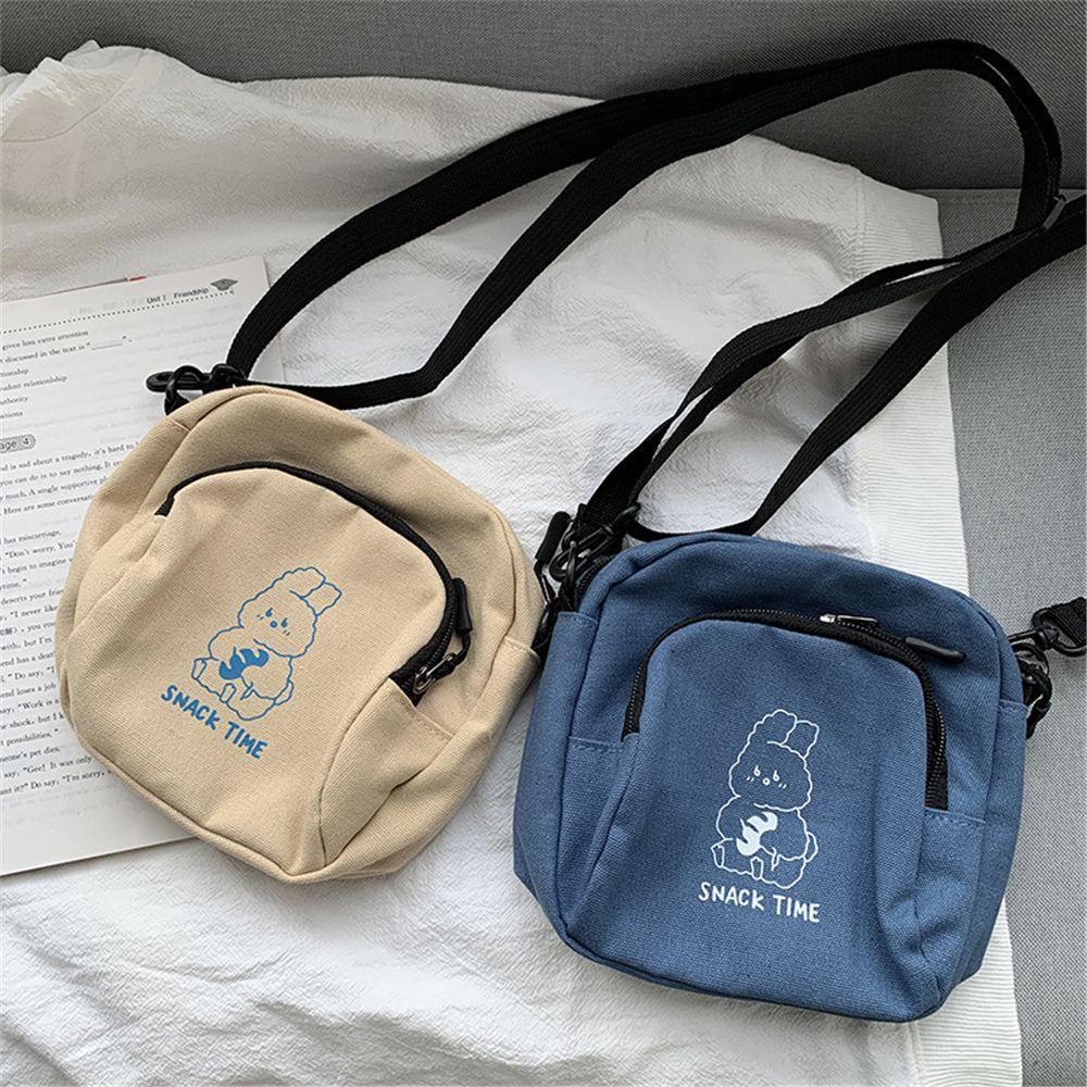 Túi Xách Đeo Vai Vải Bạt Khóa Kéo Thời Trang Du Lịch Unisex