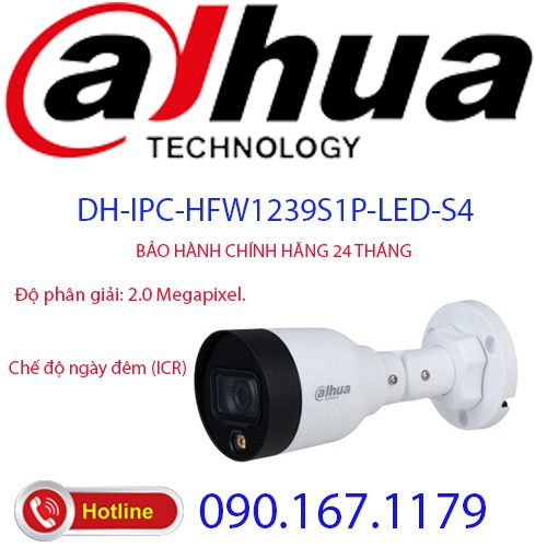 Camera IP 2.0 Megapixel DAHUA DH-IPC-HFW1239S1P-LED-S4