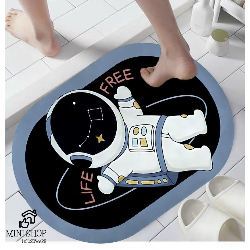 Thảm Lau Chân Hình Oval Thú Cưng 3D Chống Trượt