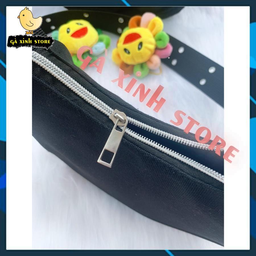 Túi Tote nữ mini đeo chéo vải dù cao cấp kết dây đeo khoen lỗ