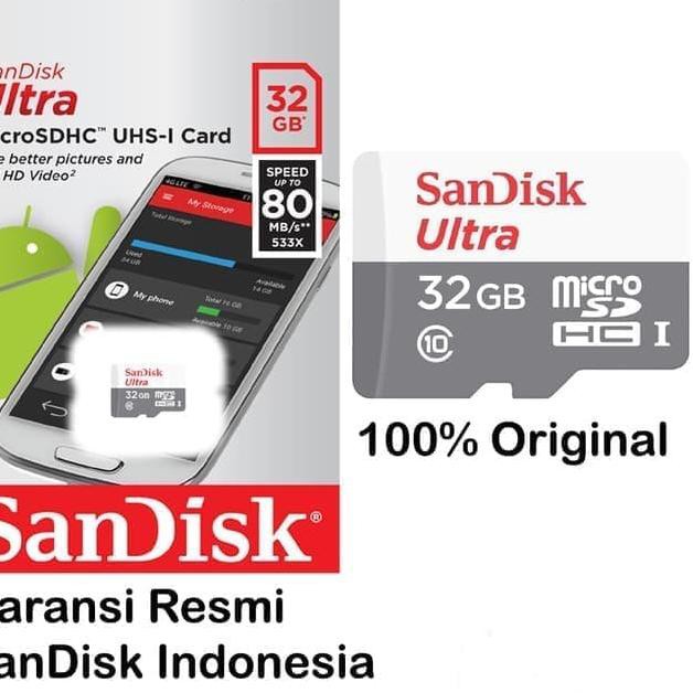 Thẻ Nhớ Micro Sd Sandisk 32gb Ultra Class10 Sdhc 32gb Không Có Adapter%