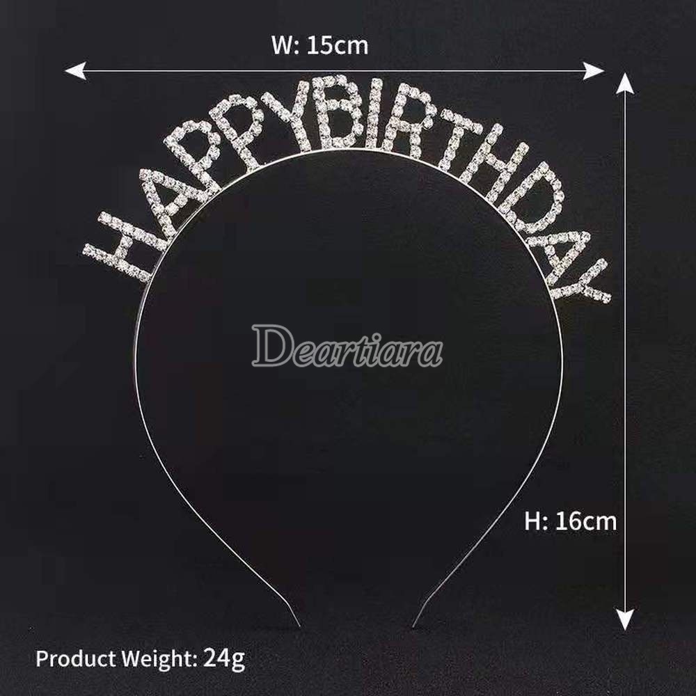 Băng Đô Vương Miện Sinh Nhật Đính Đá Thời Trang