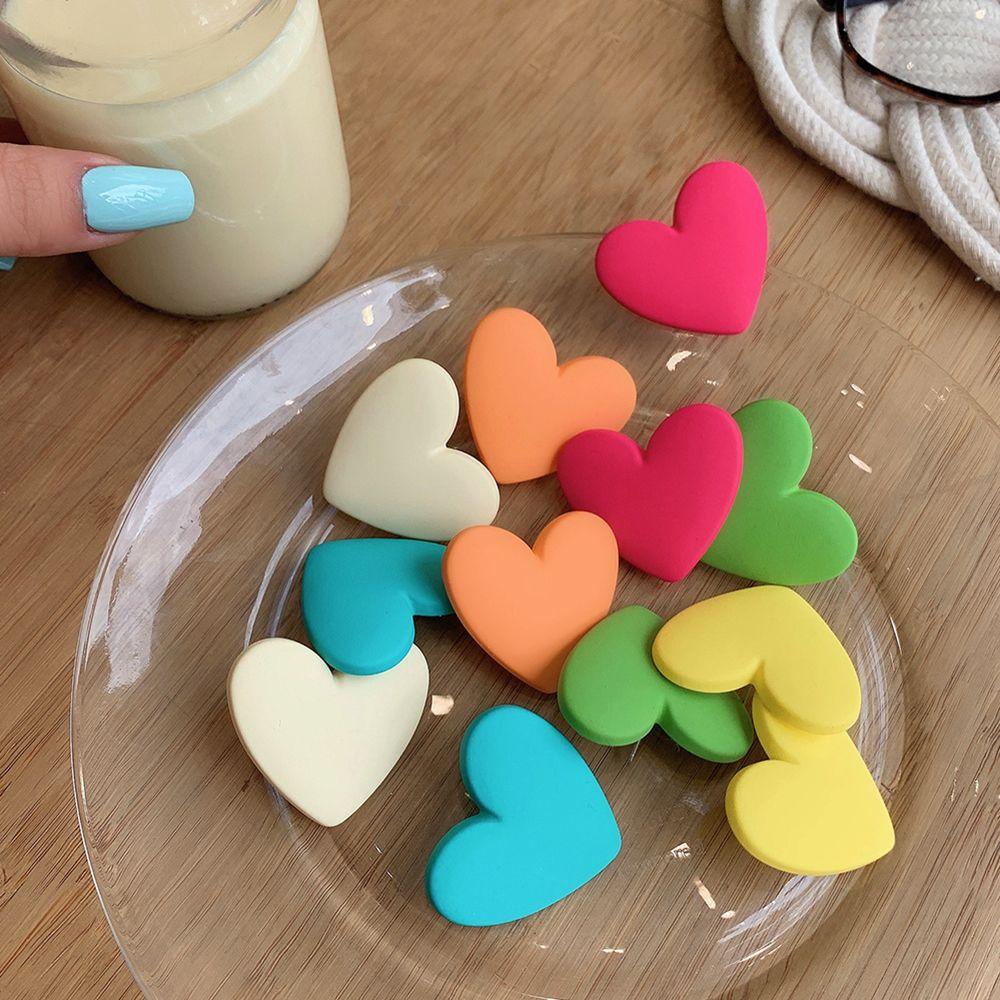 Bông Tai Hình Trái Tim Bằng Acrylic Màu Sắc Ngọt Ngào Phong Cách Hàn Quốc Thời Trang Cho Nữ