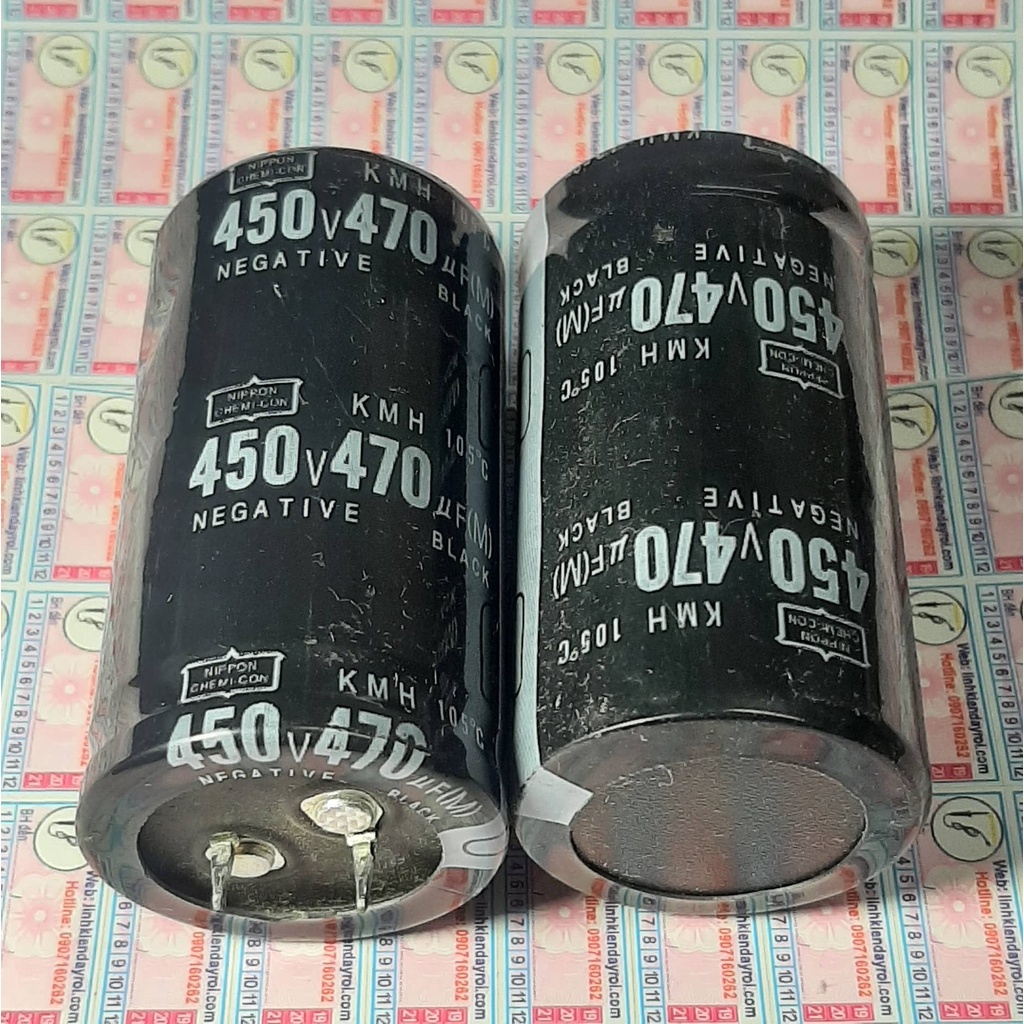 Tụ điện hóa phân cực 470uF 450V 470uF 450V470uF 30x60/50mm KMH NIPPON CHEMI-CON