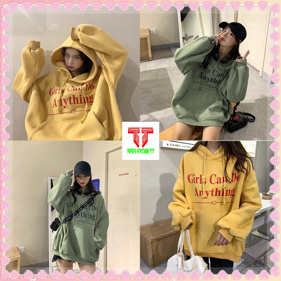 Áo Hoodie Girls Can 2 Màu Chất Liệu Nỉ Ngoại Mã 0689 STORE TT 1995
