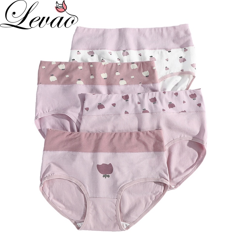 Quần lót cotton Levao không đường may in họa tiết xinh xắn cho nữ