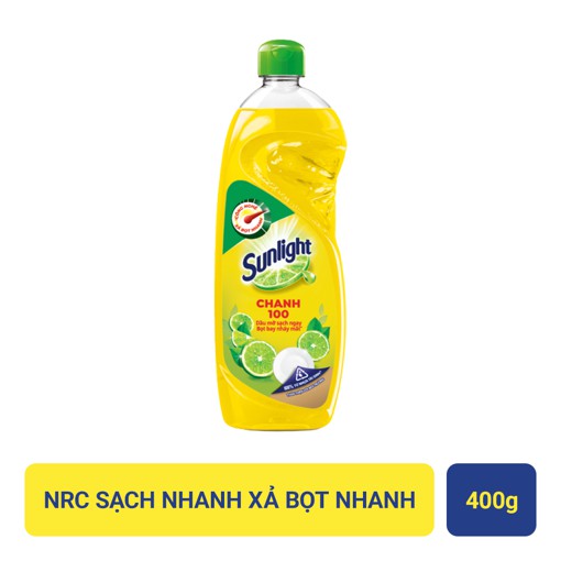 Nước rửa chén Sunlight chai 380ml hương chanh xả bọt nhanh