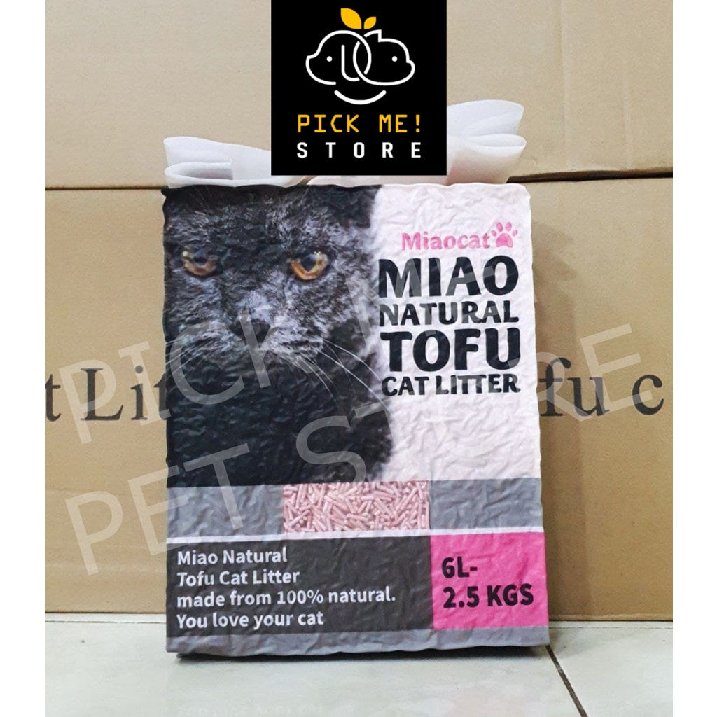 Cát vệ sinh đậu nành MIAO NATURAL TOFU 6L- siêu khử mùi, ít bụi, Hạt Nhuyễn cho Máy Vệ Sinh. Có thể xả bồn cầu (Miaocat)