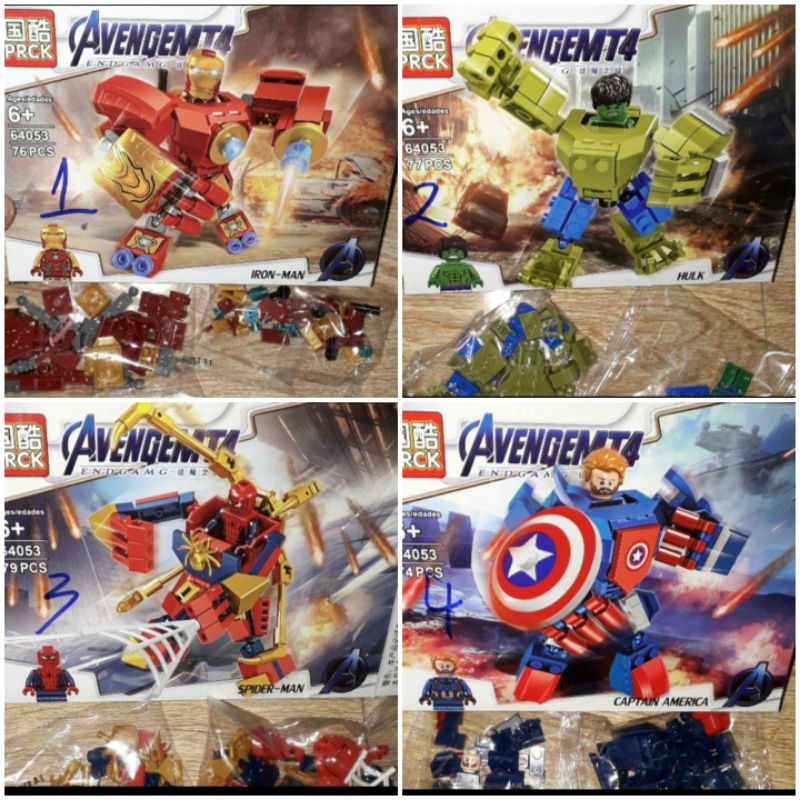 Lắp ráp 1 hộp LegoAdVengemT4 Siêu Anh hùng 64053 có nhiều chi tiết bằng nhựa ABS