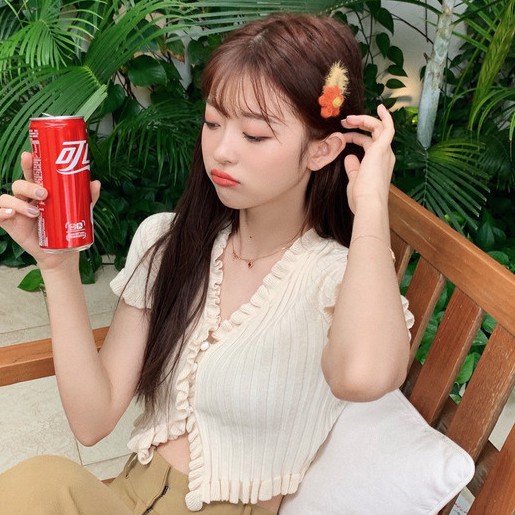 SUXI Áo cardigan dệt kim phong cách Hàn Quốc