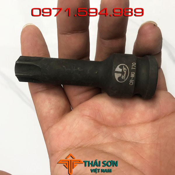 Đầu típ khẩu 1/2 inch hoa khế 6 cạnh ngoài . thương hiệu SAKI - Nhật Bản, dài 78mm, chất liệu carbon CRMO