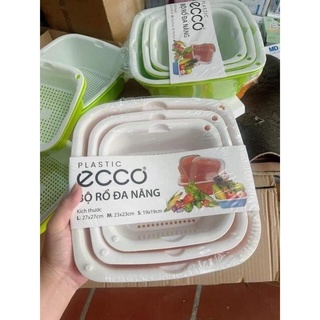 Bộ rổ nhựa kèm thau ecco 6 món cao cấp