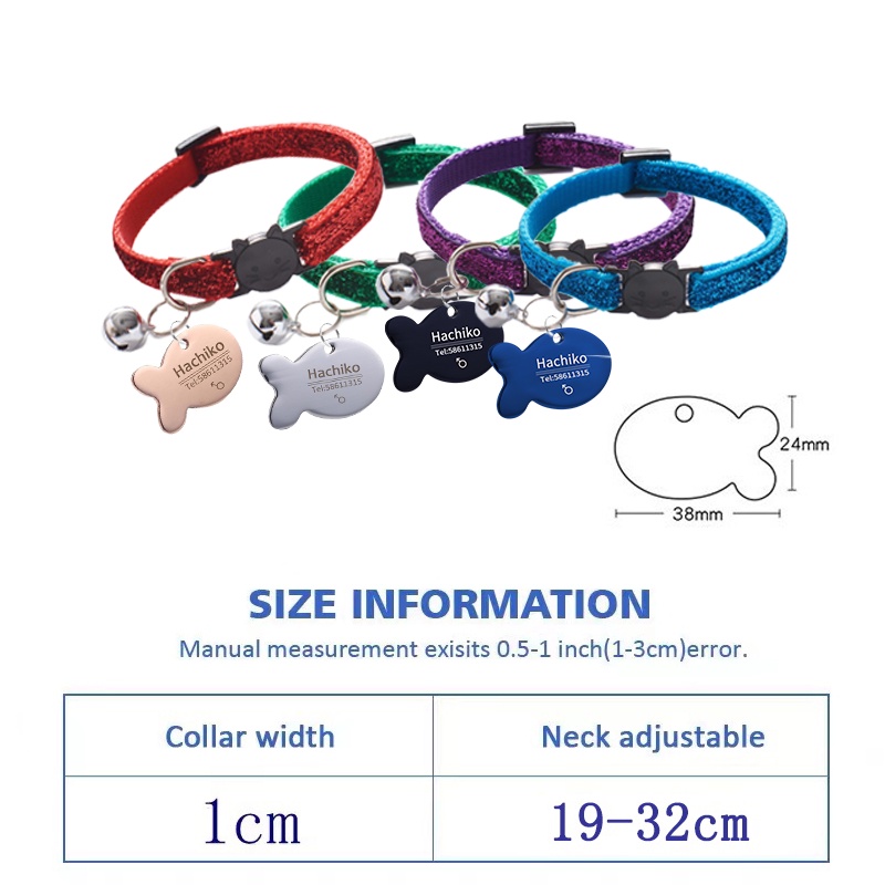 Khắc miễn phí Chống lạc thú cưng Mèo / Cổ áo cho chó Tags Cá hình dạng tên ID Thẻ Vật liệu thép không gỉ cho chó / mèo