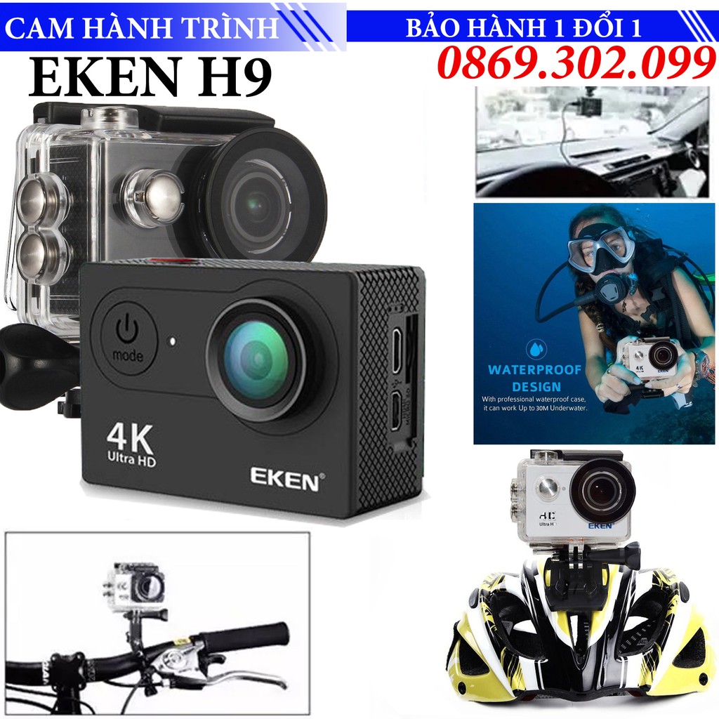 Camera Hành trình quay 4k, full HD 60 FPS Chống nước chất lượng cao EKEN H9