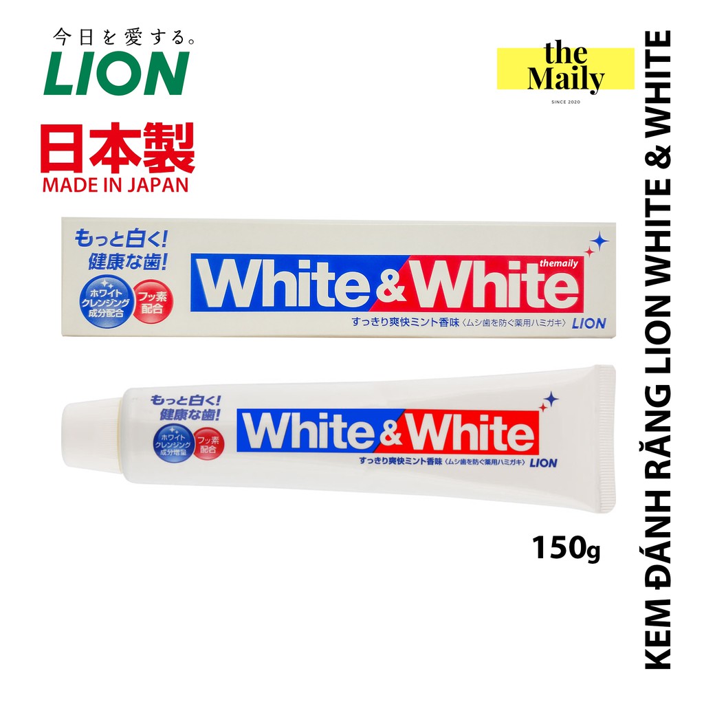 Kem Đánh Răng Làm Trắng LION White & White Hương Bạc Hà – Nội Địa Nhật Bản