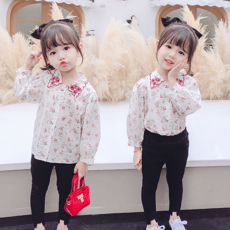 Áo sơ mi hoa nhí dài tay cho bé gái (Nặng từ 10-25kg, cao 90-130cm) (N01241)