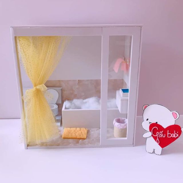 Nhà tắm cho búp bê size 1/6 babies, xinji, baboliy, blythe, bjd (búp bê 30-32cm)