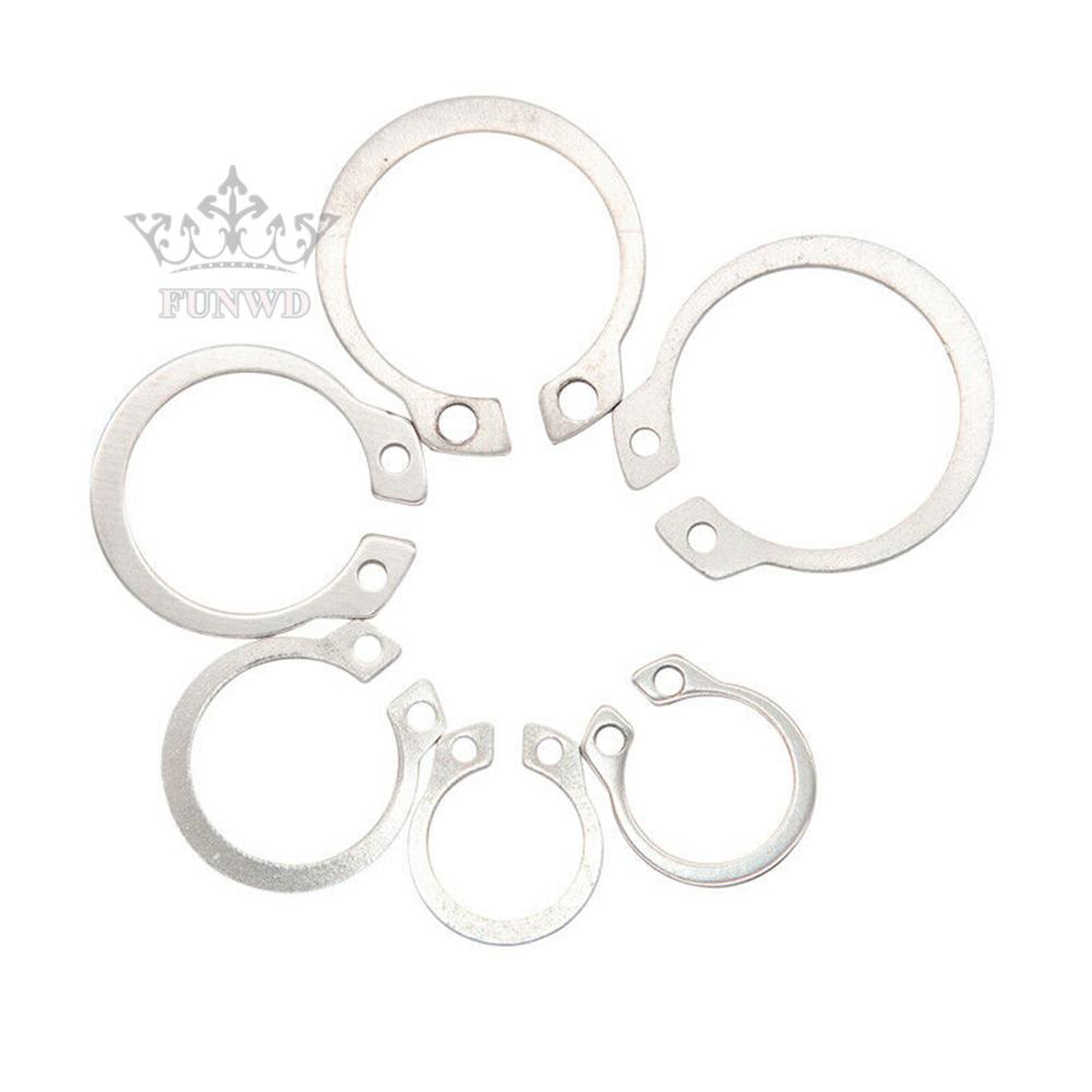 250pc/Set M6-M15 Stainless Steel Shaft Bearing Snap Ring C-Type External Circlip