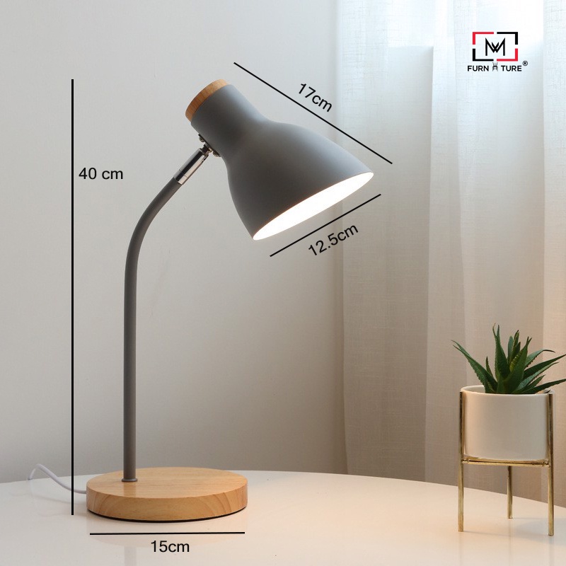 Đèn bàn gỗ bắc âu dạng ống macaron màu sắc hiện đại thương hiệu MW FURNITURE