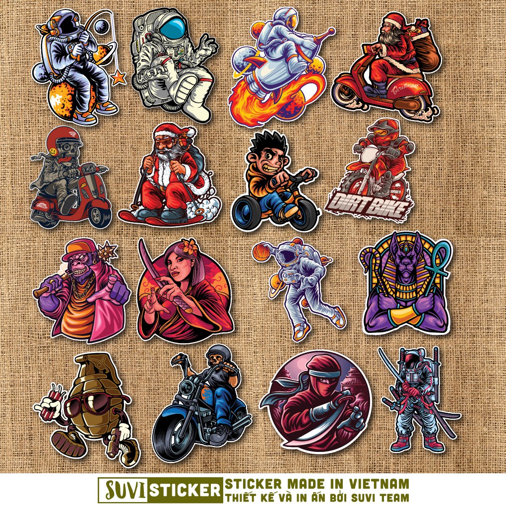 50 Sticker Cool Ngầu chống nước sticker dán laptop, điện thoại, đàn guitar, mũ bảo hiểm, vali. MSP: SV231
