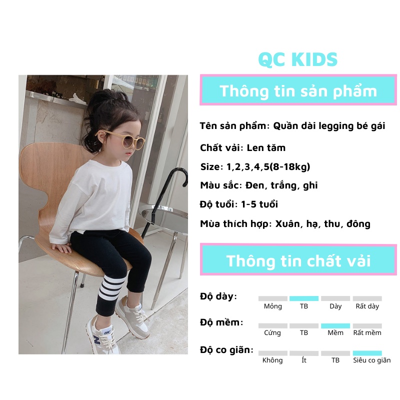 Quần legging bé gái dài xuất dư 1 tuổi đến 5 tuổi QC-KIDS LG02