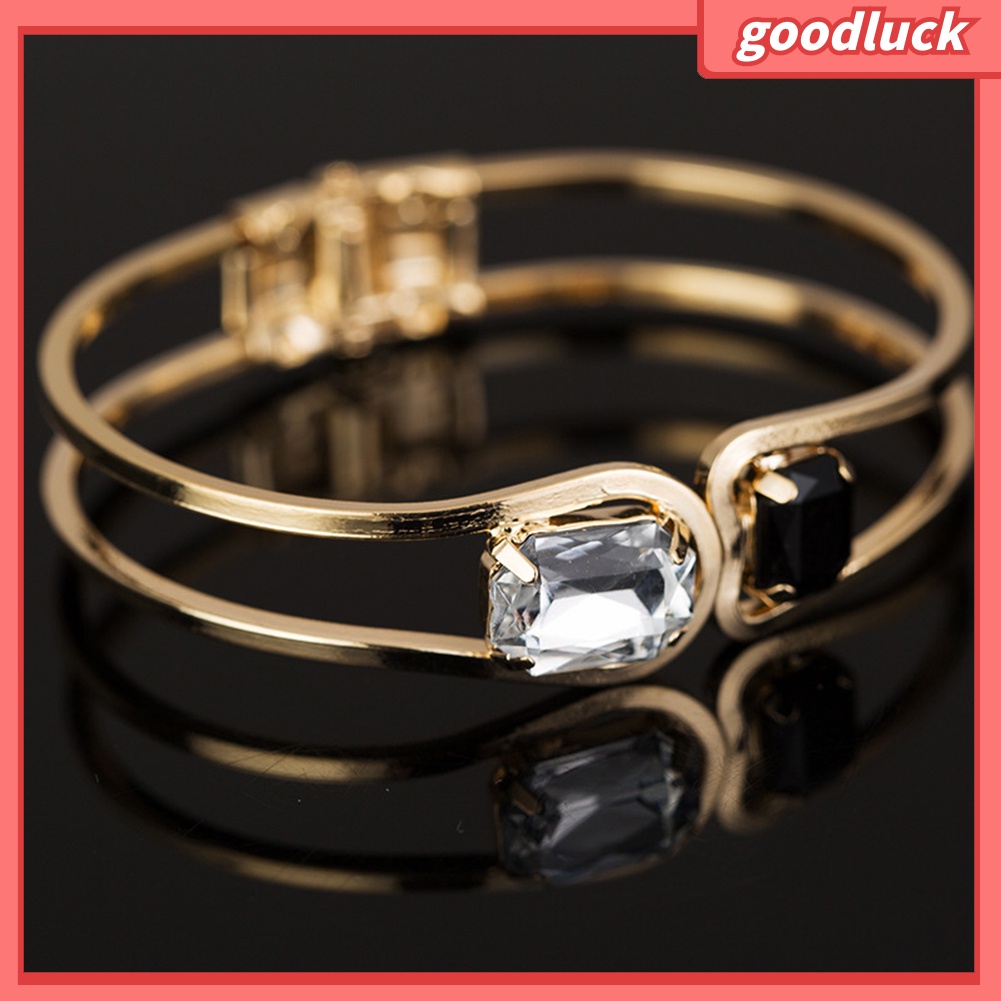 Vòng tay đính đá màu vàng phong cách hiện đại sang trọng cho nữ