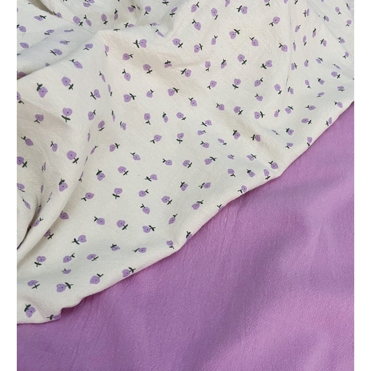 vải thô đũi cara hoa lê vàng nền be hot hit may váy,bộ,rèm cửa,đồ handmade