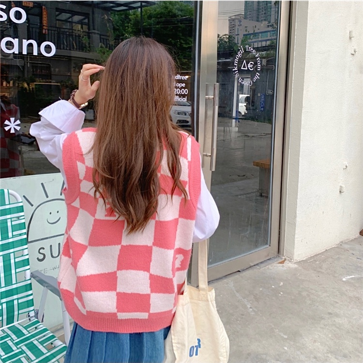 Áo Sweater Dệt Kim Dáng Rộng Cổ Chữ V Thời Trang Cho Nữ