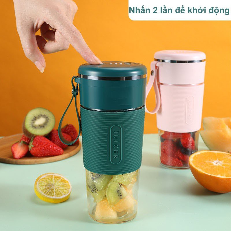 Máy Xay Sinh Tố Cầm Tay Mini Juice Cup 4-6 lưỡi, Dung Lượng Pin 3000mAh, Công Suất 50W - Bảo Hành 1 Đổi 1