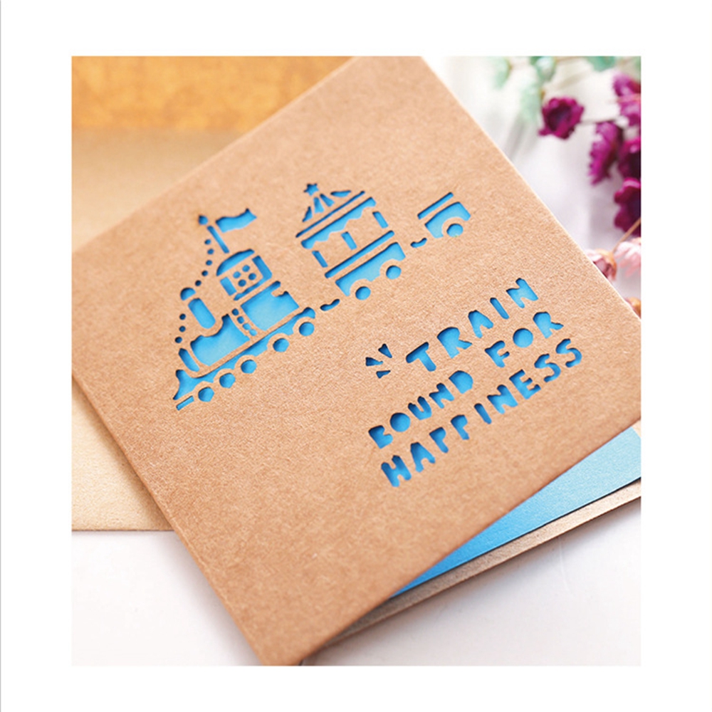 PEWANY Retro Stationery Love Creative Greeting Card Gift Wedding Message Sets Hollowed Birthday Envelope