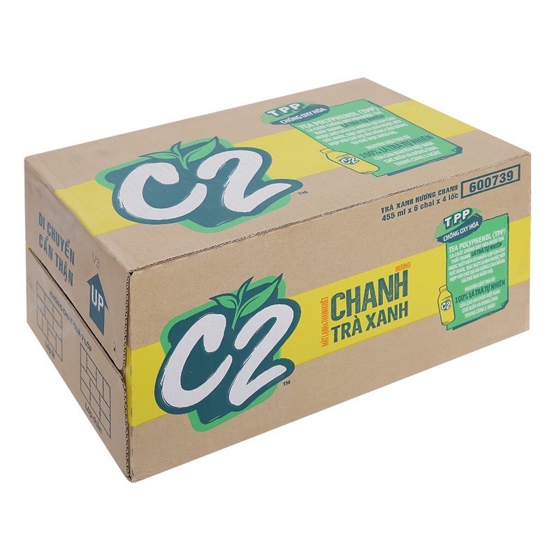 Thùng 24 Chai C2 Trà Chanh 455ml