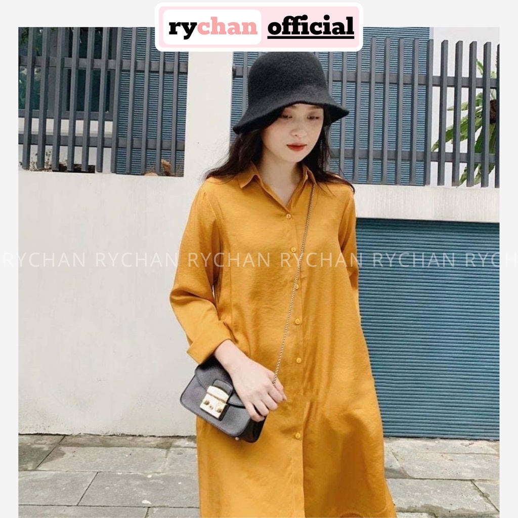 Đầm Suông Vàng Nghệ Form Dáng Rộng Rãi Dễ Mặc - DS0102