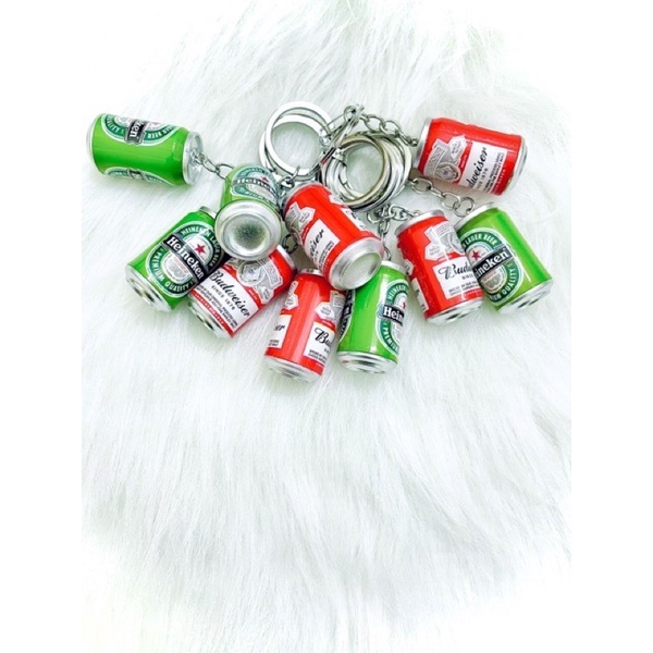 Móc khóa phụ kiện hình lon bia độc lạ